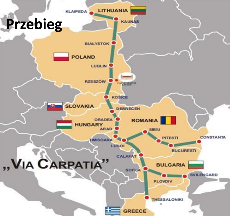 Przebieg trasy Via Carpatia