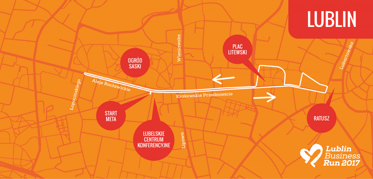 Lublin Business Run mapa biegu