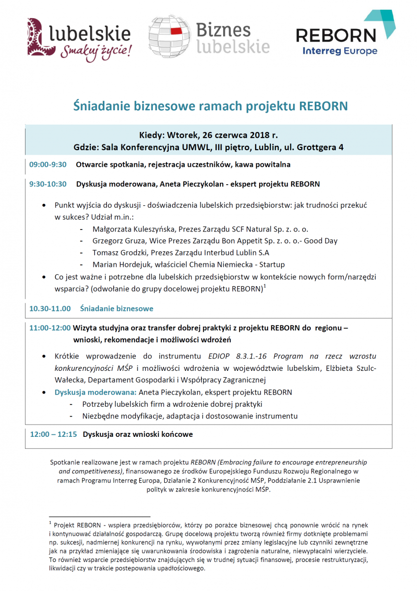 Śniadanie biznesowe REBORN